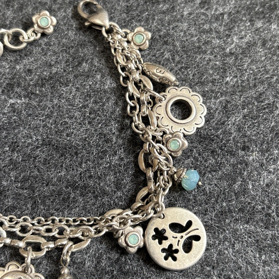 Pulsera Brighton Alas de Vidrio Mariposa Retirada Corazones Azules Flores Foto 3 de 4