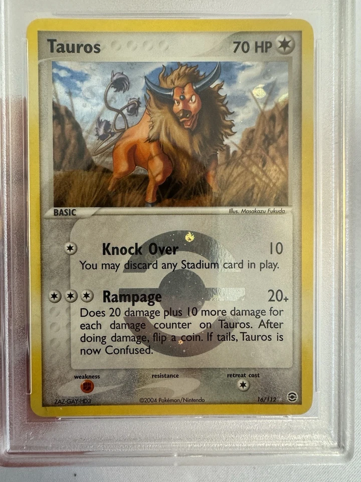 2004 Pokemon Tauros Reverse Holo Rare EX Fire Red & Leaf Green 10/108 PSA 9 Mint - Image 4 of 4