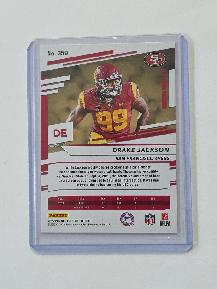 2022 Panini Prestige - Rookies Drake Jackson #359 (RC) - Image 2 of 2