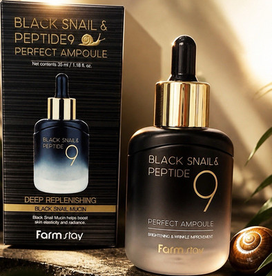 Farm Stay Black Snail & Peptide9 Perfect Ampoule 35ml Brightening Peptide