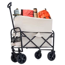 Foldable outdoor small cart beach stroller with a weight capacity of 225 pounds