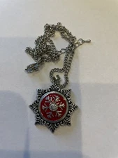 Snap Necklace Christmas, snowflake . Fits All Ginger Snaps. Chain Length 18”