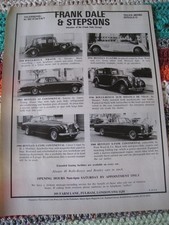 FRANK DALE & STEPSONS ROLLS WRAITH BENTLEY S-TYPE CAR STOCK  1979 ADVERT FILE 60