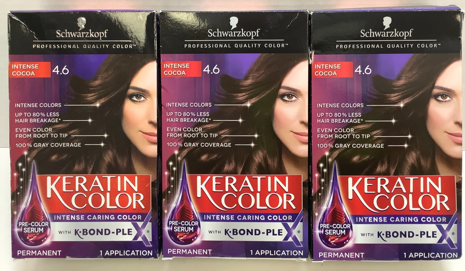 Permanent Hair Color Cr&egrave;me, 4.6 Intense Cocoa, 3pk