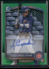 2025 Bowman Chrome Prospects Green Angel Cepeda Auto 6/99 Chicago Cubs #CPA-AC