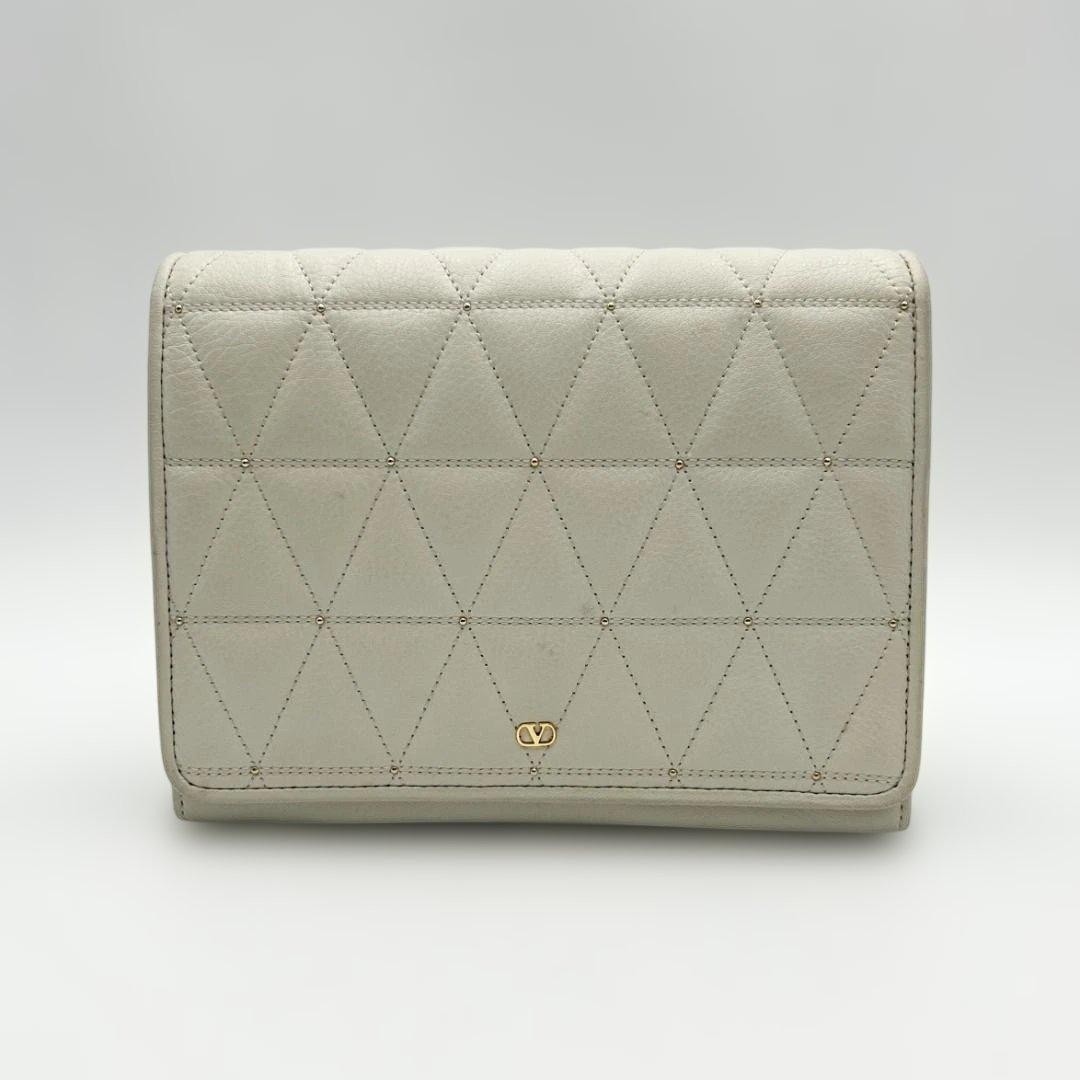 Valentino Garavani White Leather Chain Clutch Bag, Slightly Used Japan thumbnail 2