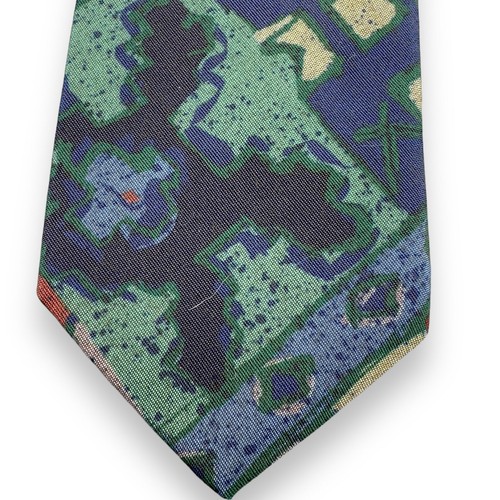 Tango By Max Raab Mens Abstract Pattern Multicolored Silk Tie USA 59 Inch - Picture 5 of 10