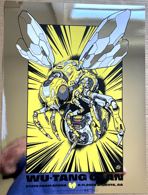 OFFICIAL WU-TANG CLAN SILVER FOIL AUTHENTIC POSTER Atlanta GA June