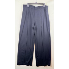 Nine West Pants Womens 16 Black Ponte Wide Leg Pull On Stretch Pockets Career