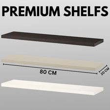Floating Wall Shelf 120x30cm Display Storage Shelf Black White Grey Beige