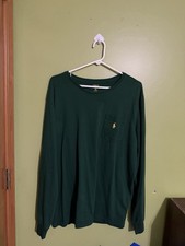 Long Sleeve Green Polo Ralph Lauren Casual Shirt With Pocket, Size Xl