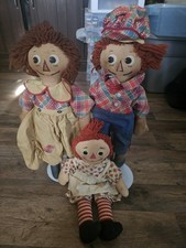 RARE 1930s 18" MOLLY'ES MOLLY-E RAGGEDY ANN ANDY ORIGINAL CLOTH DOLLS +Extra 60s