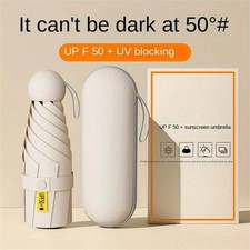 Mini Pocket Compact Umbrella Sun Anti UV 5 Folding Rain Windproof Carry Case