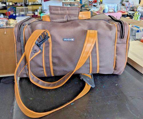 Vantage Brown & Tan Duffle Bag With Camera Lenses, Film, Gear