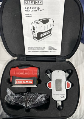 #ad #ad CRAFTSMAN 4 IN1 LEVEL WITH LASER TRAC IN ORIGINAL CASE WITH ALL ACCESSORIES $30.00