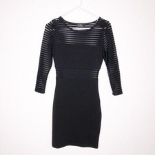 Lulus Perfect Mesh black bodycon mesh panel dress size Extra Small XS