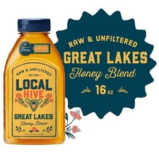 Local Hive Great Lakes Raw Unfiltered Honey 100 US Pure Natural 16 Oz Bottle