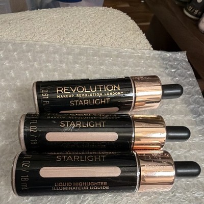 Makeup Revolution Liquid Highlighter Starlight 0.61 Fl Oz (3 Pack)