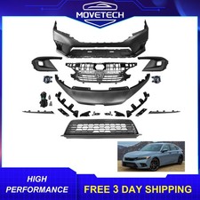 New Front Bumper Cover Kit W/ Fog Lights For 2022-2024 Honda Civic Usa Built