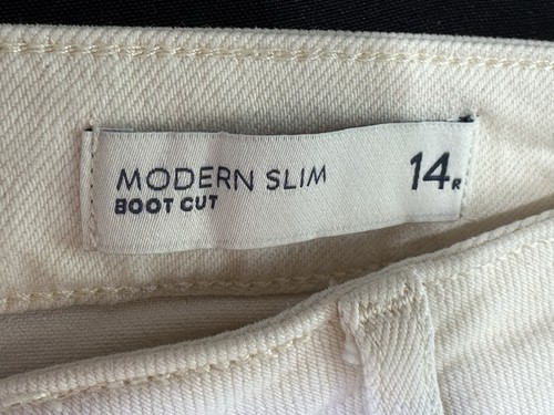J Jill Denim Cream Jeans Ivory Women's Size 14 Modern Slim Boot Cut - Picture 4 of 6