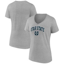 Women's Gray Utah State Aggies Campus V-Neck T-Shirt