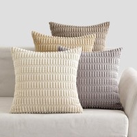 Kissenbezug Kordsamt 4Er Set 45X45 Graubraun FüR Sofakissen Serie 4 StüCk