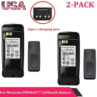 2x Type-C PMNN4077 Battery For Motorola XPR6550 XPR6580 XPR6100 XPR6300 XPR6350