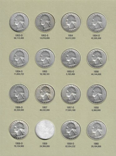 1932-64 P,D,S, Washington Silver Quarter Set *$19.75 Face* "Circ-BU"