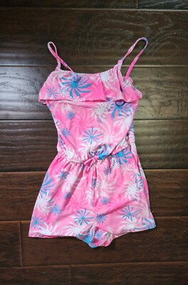 Girls Pink Tropical Romper Extremely Me Size 14