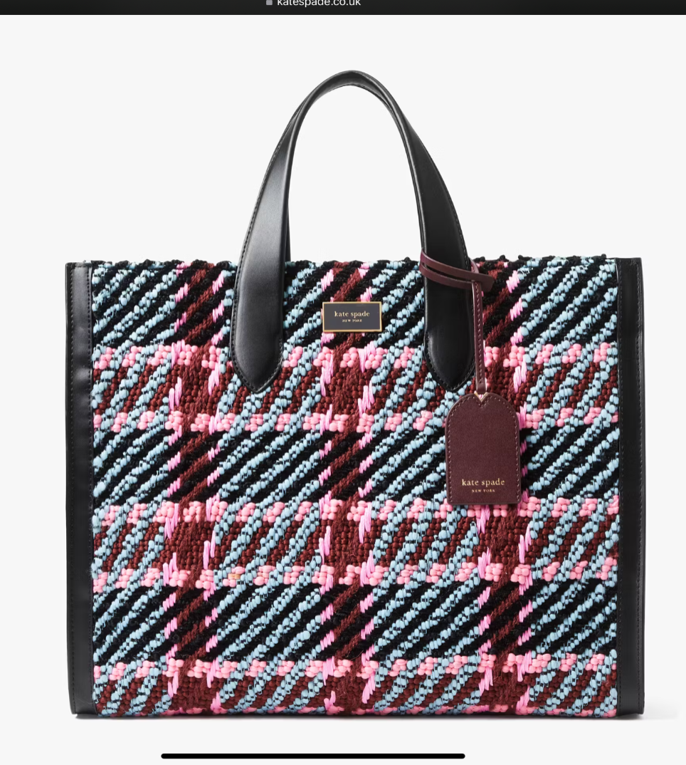 kate spade manhattan plaid large tote- brand new UK