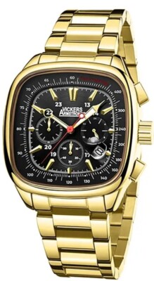 VICKERS ARMSTRONGS MENS WRISTWATCH Hand Assembled Classique Gold Watch.