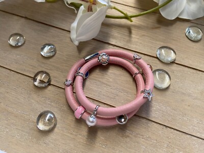 Endless Jewelry Charm Und Leder Armband Rosa Silber 925er 42cm Neu Herz