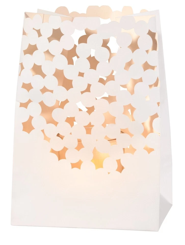 Lichttüte Stimmungslicht 2er Set Räder "Weissheiten" Blumen und Punkte Papier - Bild 3 von 3