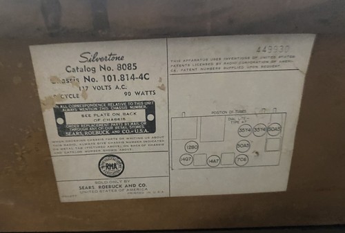 Combo radio fonógrafo Silvertone 8085 1949, grabadora de cables ver video - Imagen 17 de 21
