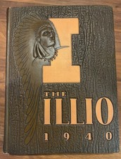 THE ILLIO 1940 UNIVERSITY OF ILLINOIS - COLLEGE YEARBOOK - Embossed Indian Chief
