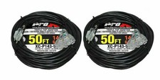 2 Extension Cables 50 ft  Power DJ 14 AWG 3 Socket Female to Male AC 3 Prongs