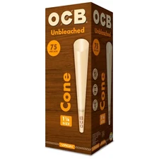 OCB Virgin 1 1/4 Cones Unbleached Pre-Rolled Cones 84mm (75 Count Cone Tower)
