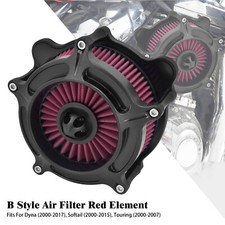 Matt Schwarz Luftfilter Roter Einlass Für Harley Softail Breakout Fat Boy 00-15