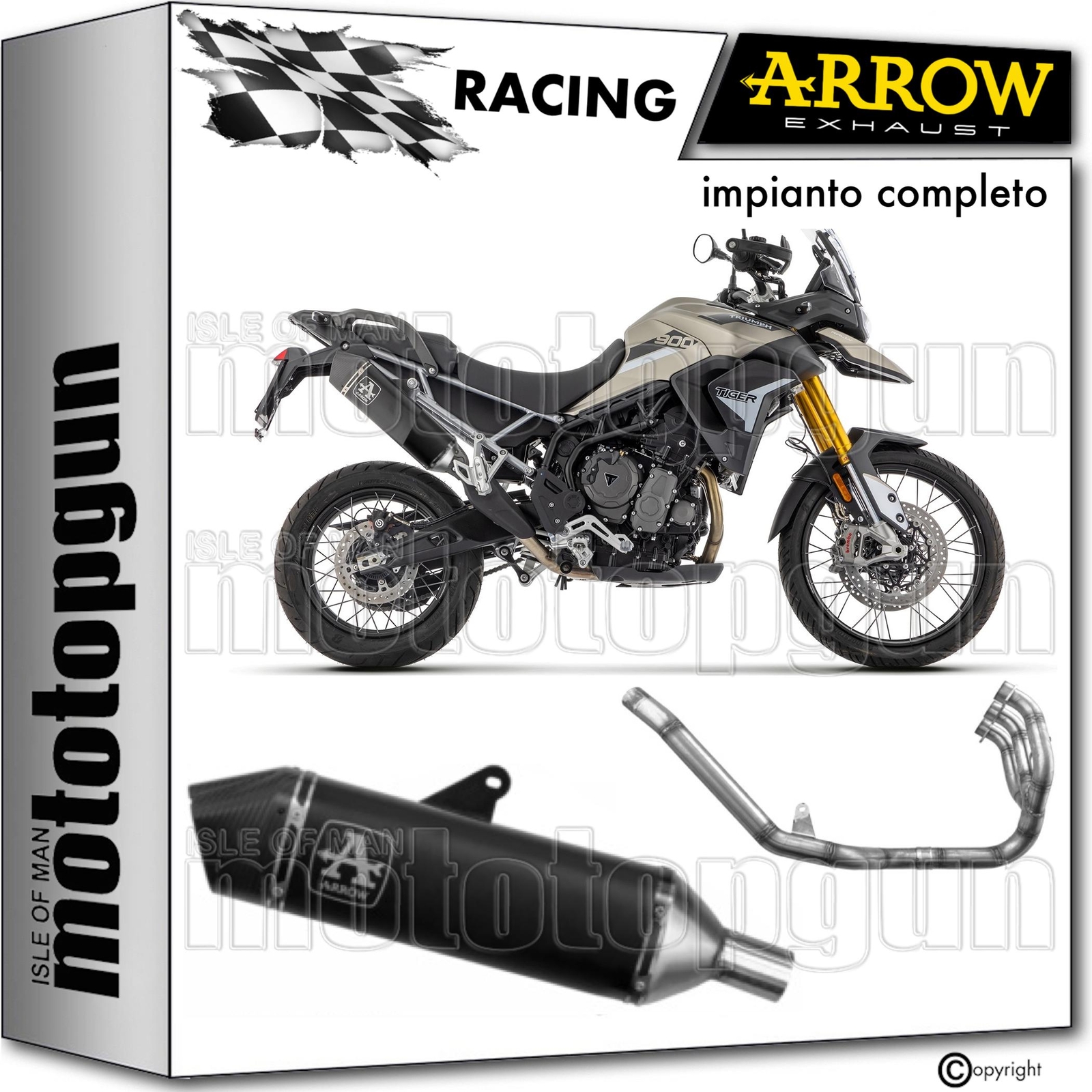 ARROW SCARICO COMPLETO OMOLOGATO OPEN VELOCE NERO CC TRIUMPH TIGER 900 2022 22