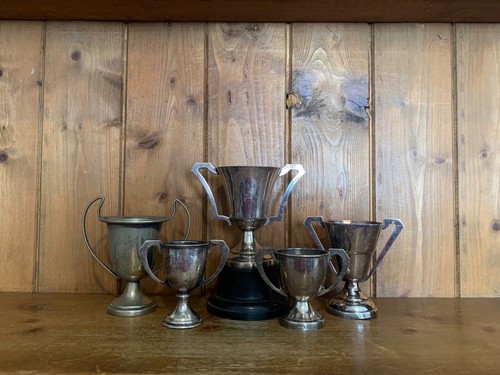 5 x vintage silver plate trophies (ref7), trophy, trophies, loving cup - 第 1/5 張圖片