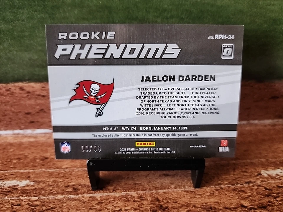 2021 Optic JAELON DARDEN #RPH-34 SILVER #'d /50 Rookie Phenoms Patch RC - Image 2 of 2