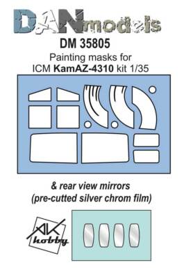 Dan Models 35805 Masks Painting for Model Kamaz-4310 reeal view mirrors kit 1/72