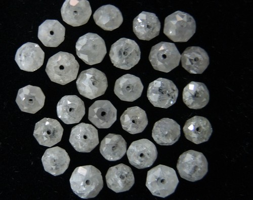 Cuentas redondas de diamantes sueltas naturales color gris hielo I1 claridad 1,00 quilates lote Q51 - Imagen 3 de 9