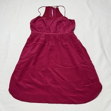 Madewell Womens Silk Daylight Dress Pink Fuchsia Sz 0 Elastic Waist Lined #C3450