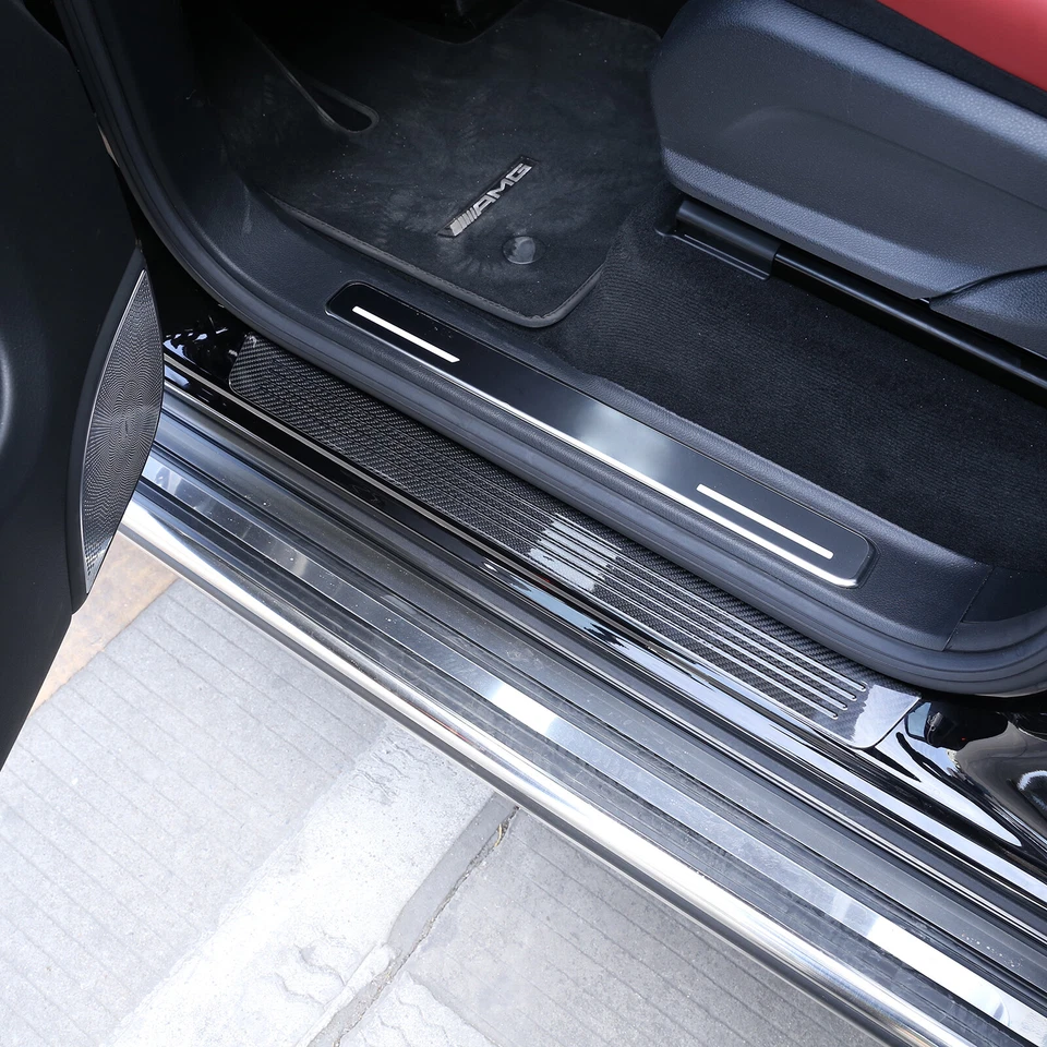 Tira umbral de umbral de puerta de fibra de carbono para Mercedes Benz Clase G W464 G63 G500 Foto 4 de 4