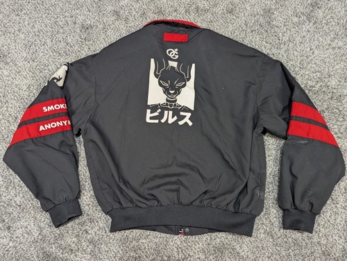 VTG Winston Racing Jacket Large Black Red Full Zip Swingster Smokers Anonymous - Picture 2 of 12