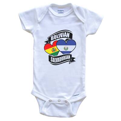 Bolivian Salvadorian Hearts Bolivia El Salvador Flags Baby Bodysuit - Baby Gift