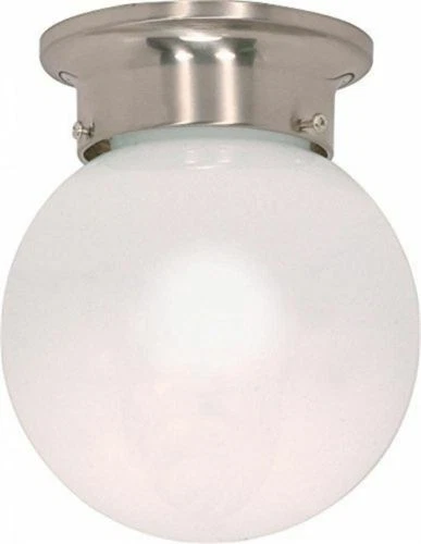 Nuvo 60-245 - 6" Ball Ceiling Light in Brushed Nickel Finish with White Glass - Picture 1 of 1