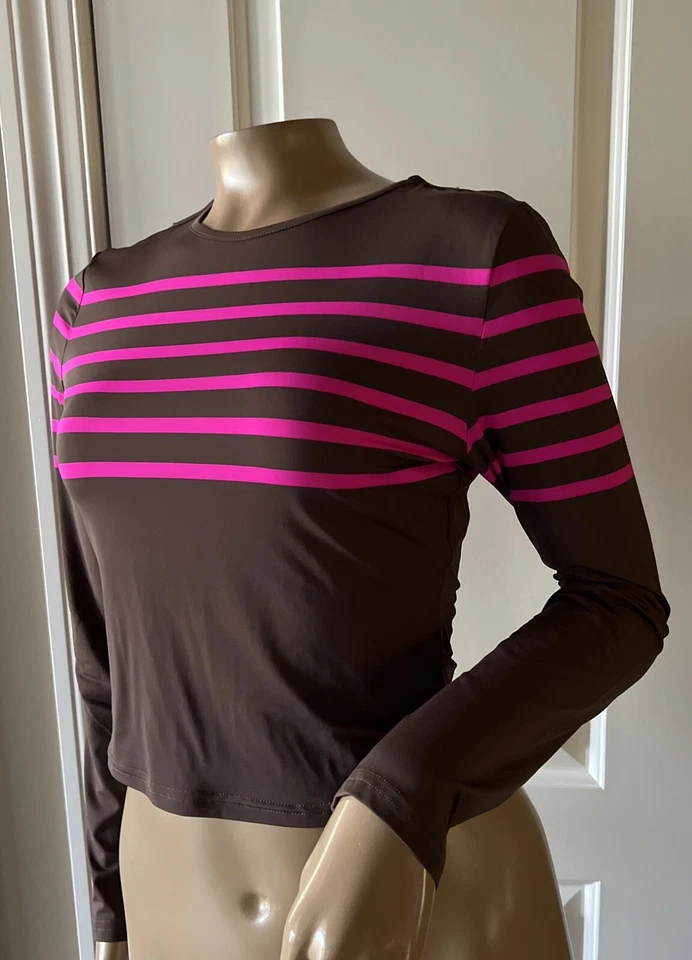 Top de natación para mujer CYNTHIA ROWLEY protección contra erupciones talla L varias rayas nuevo con etiquetas Foto 3 de 4