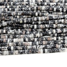6X3MM Black Zebra Jasper Gemstone Heishi Discs beads Loose Beads P18 